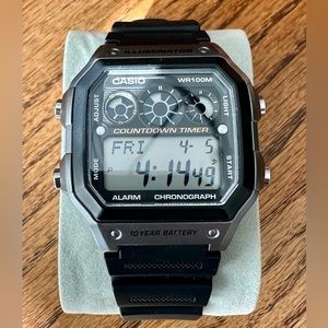 Casio Illuminator AE-1300WH-8AVCF 45mm Gray Resin Case with Black Resin Band